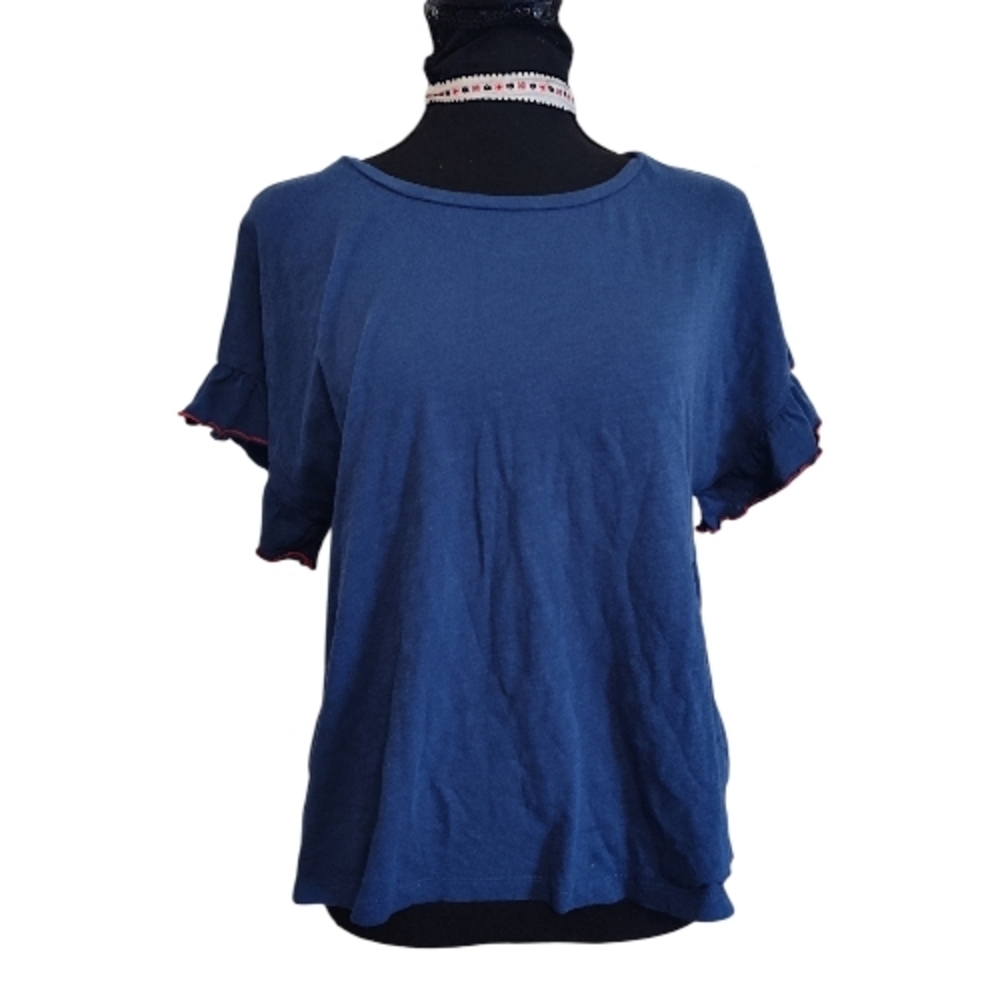 Tommy Hilfiger Navy Oversized Slightly Cropped Top